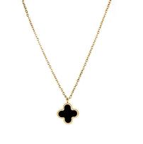 Black and Silver Clover Necklace 202//204